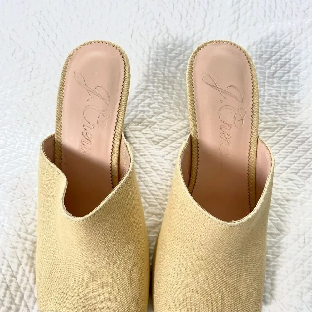 J.Crew Bianca Tan Cream Woven High Wedge Sandals US 10.5